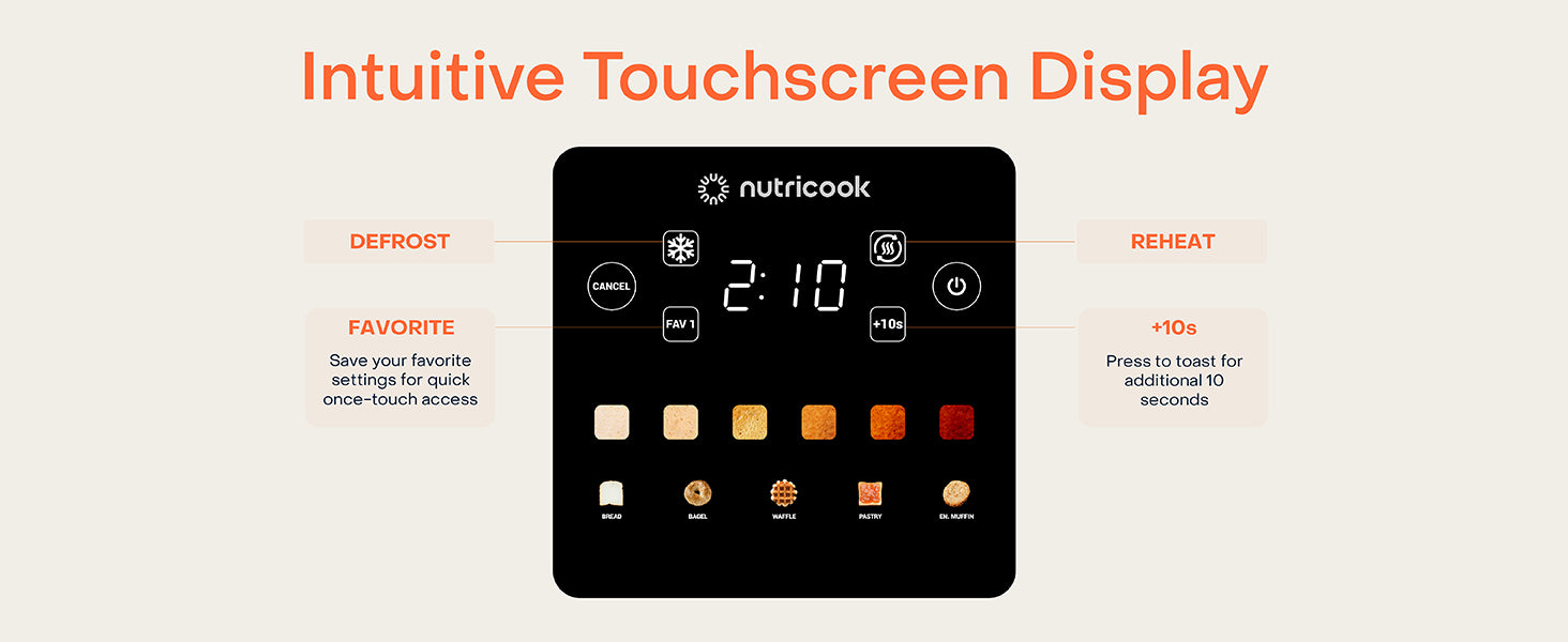 محمصة خبز رقمية NUTRICOOK NC-TS201 ذات شقين