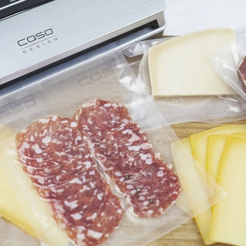 Caso Vacuum Sealer VC10, food remains vacuumed up to 8x longer fresh, 30cm long & stable weld, including 10 professional foil bags, 110W. Caso Design Product
