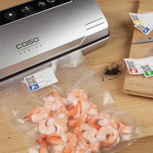 Caso Vacuum Sealer VC10, food remains vacuumed up to 8x longer fresh, 30cm long & stable weld, including 10 professional foil bags, 110W. Caso Design Product