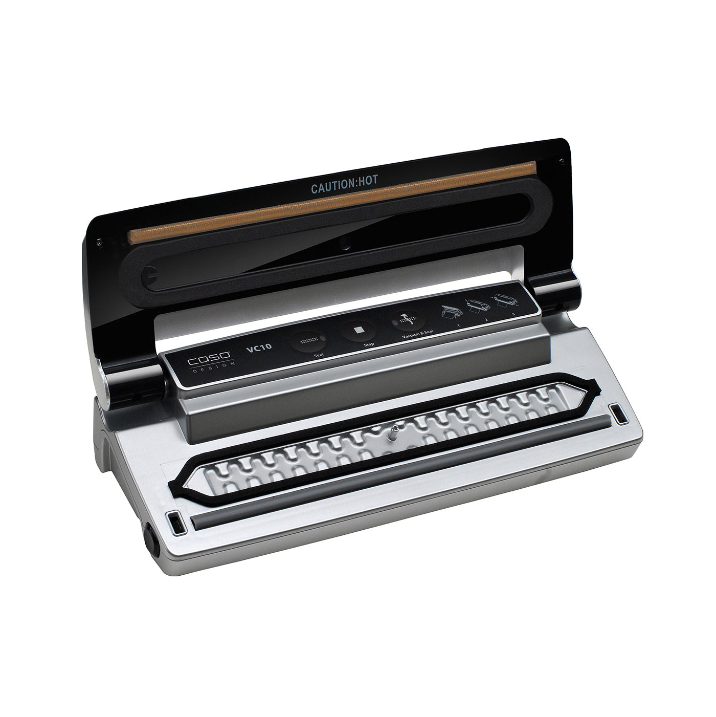 Caso Vacuum Sealer VC10, food remains vacuumed up to 8x longer fresh, 30cm long & stable weld, including 10 professional foil bags, 110W. Caso Design Product