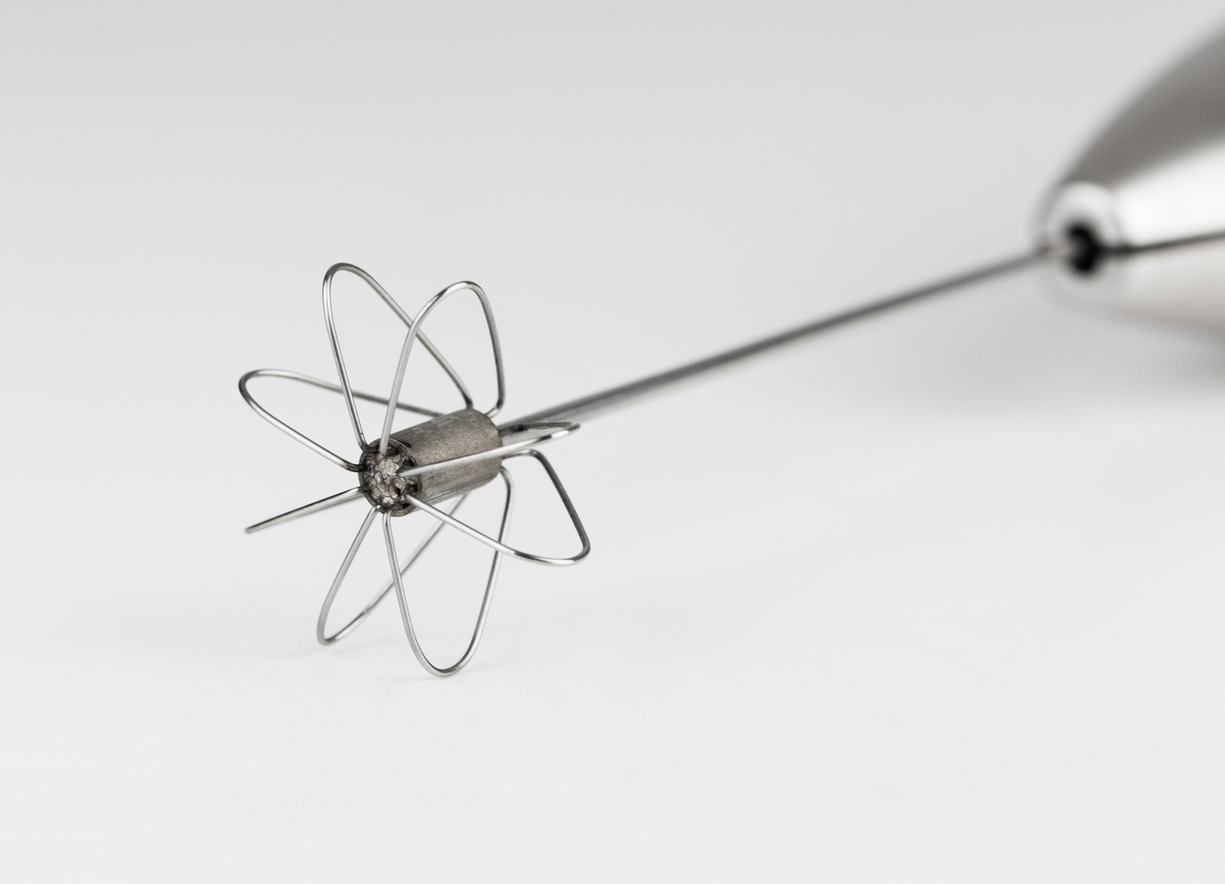 Caso Milk Frother With Stand (Stainless Steel) , easy cleaning , High rotational speed for fast frothing of milk and milkshakes, milk frother with stainless steel spring. Caso Design Product