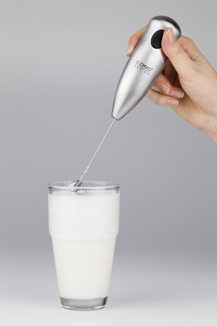 Caso Milk Frother With Stand (Stainless Steel) , easy cleaning , High rotational speed for fast frothing of milk and milkshakes, milk frother with stainless steel spring. Caso Design Product