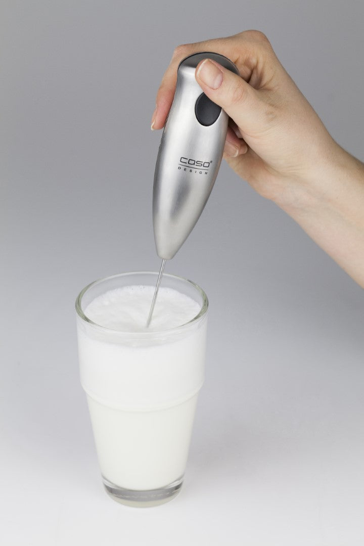 Caso Milk Frother With Stand (Stainless Steel) , easy cleaning , High rotational speed for fast frothing of milk and milkshakes, milk frother with stainless steel spring. Caso Design Product