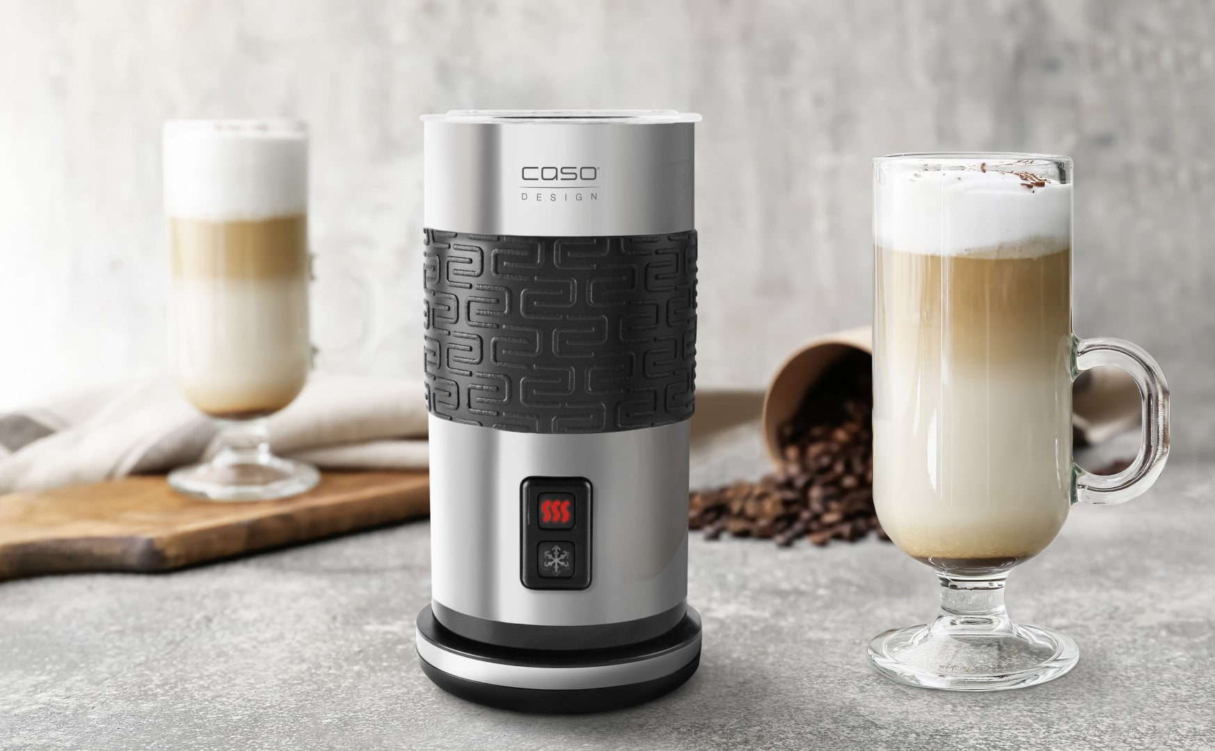 Caso Electric Milk Frother, easy cleaning, Capacity: up to 100 ml (Frothing milk), up to 200 ml (Heating milk), Automatic switch-off. Caso Design Product