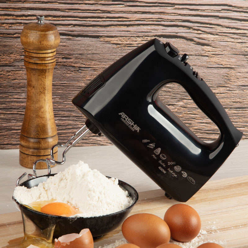 Arshia Hand Mixer Black 5 Speed With Turbo , 400 Watts