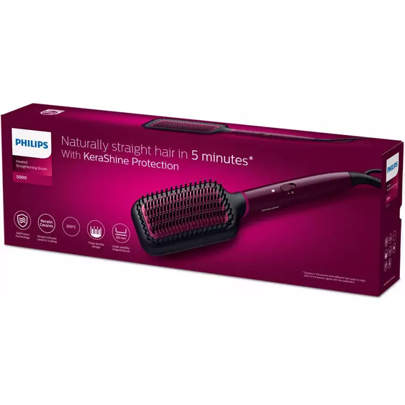 Philips Heated Straightening Brush Black/Purple