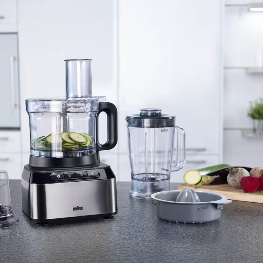 Braun PurEase Food Processor FP3233SI | 800W | 2.1L Bowl | Black