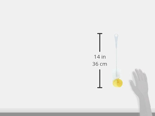 Fackelmann Bottle Brush, Nylon/Foam, 37 cm, White/Yellow