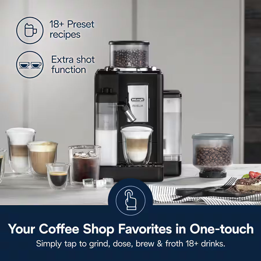 De'Longhi Rivelia EXAM440.55.B | Fully Automatic Espresso Maker | Onyx Black