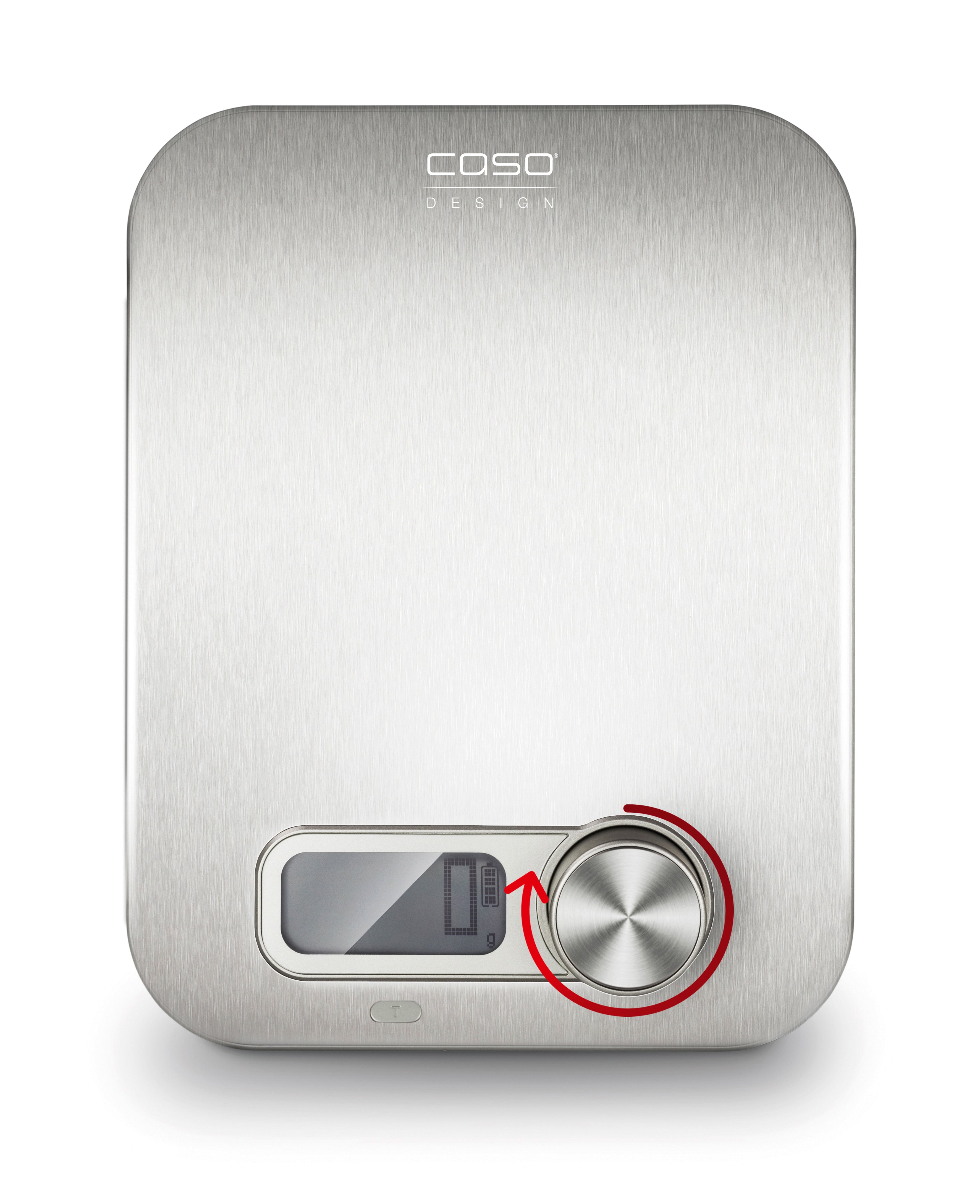 Caso Manual Energy Kitchen Scale, Brushed Stainless Steel, Digital Display. Caso Design Product