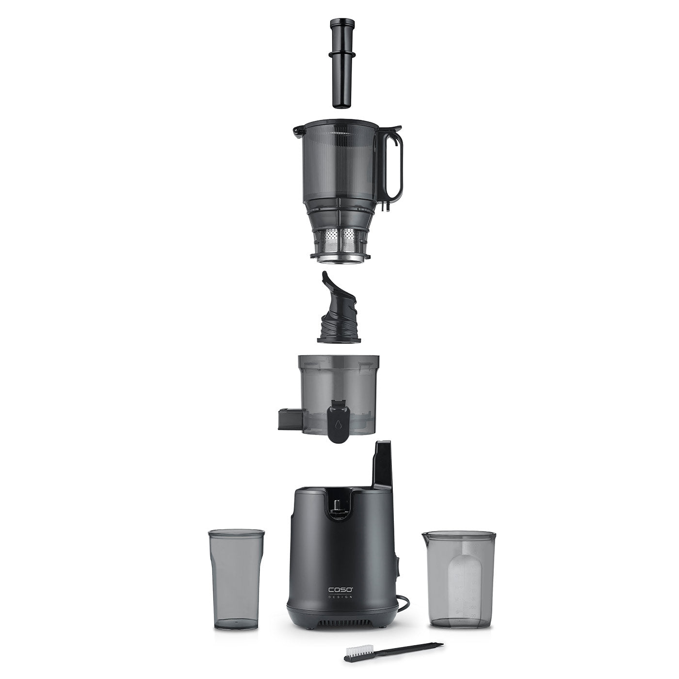 Caso Slow Juicer Xlarge, 250W, Low Rotation Speed(40 rpm), Large Filling Opening for 130mm Diameter for Whole Fruits. Caso Design Product