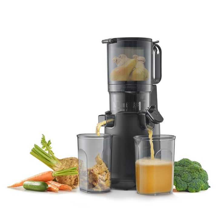 Caso Slow Juicer Xlarge, 250W, Low Rotation Speed(40 rpm), Large Filling Opening for 130mm Diameter for Whole Fruits. Caso Design Product