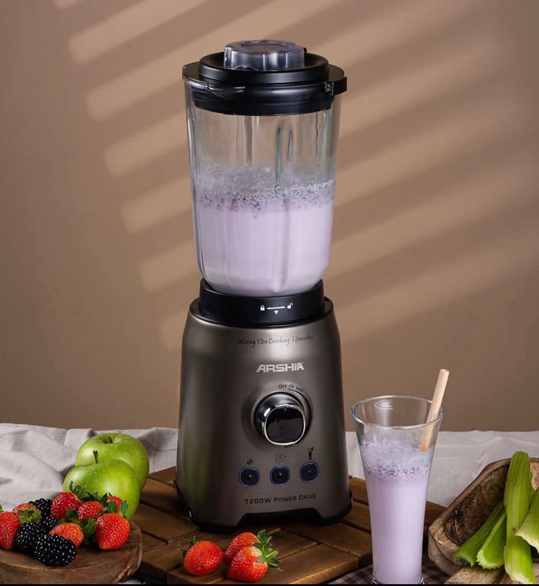 Arshia Premium Table Blender With Glass Jar And Grinder , 1200W