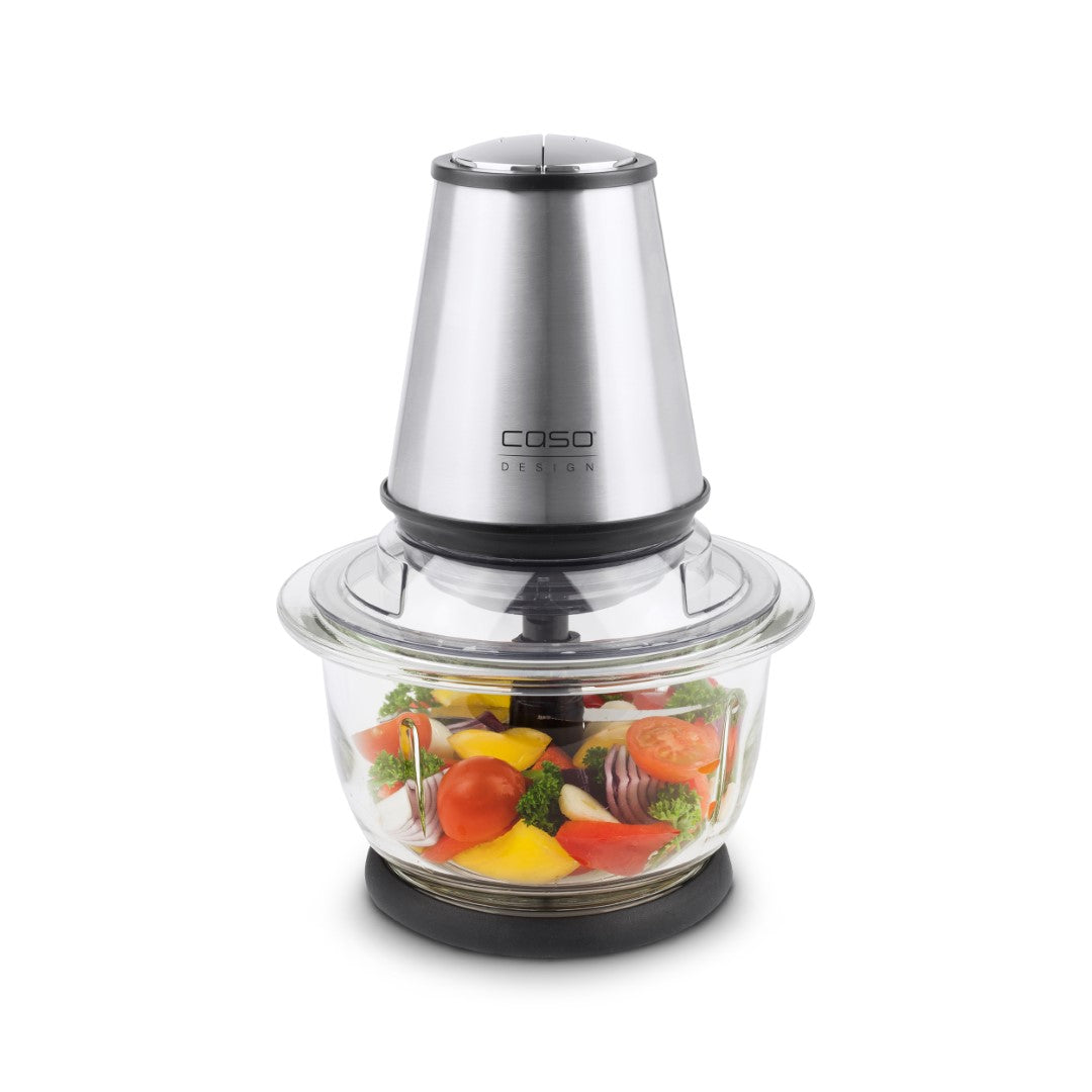 Caso Universal Glass Chopper, 400W, Heavy Duty Glass Container with 1.2 Liter Capacity, 4 Premium Stainless Steel Knives, Stainless Steel. Caso Design Product