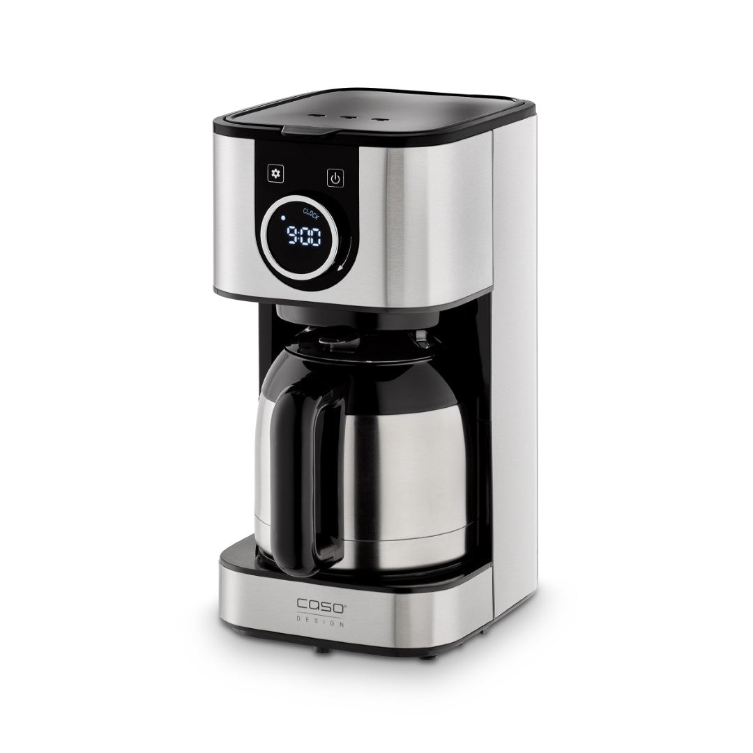 Caso American Coffee Maker With Insulated Jug, 900W, Timer Stainless steel with permanent Filter for 10 Cups, Stainless Steel and Black. Caso Design Product