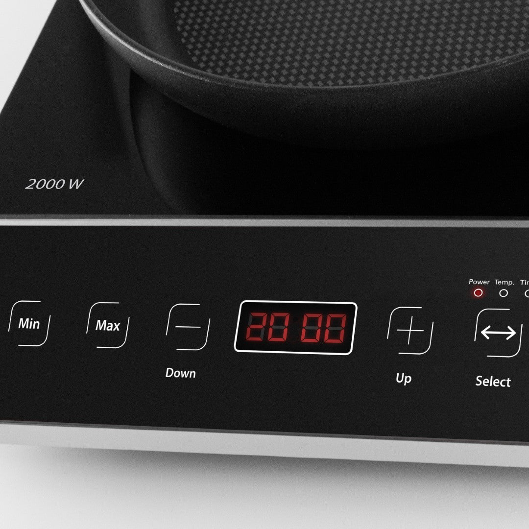 Caso Touch Mobile Double Induction Hob, 3500W, Safe thanks to automatic pot detection, Glass ceramic surface, 6 power levels, Fast and energy-saving , easy cleaning. Caso Design Product