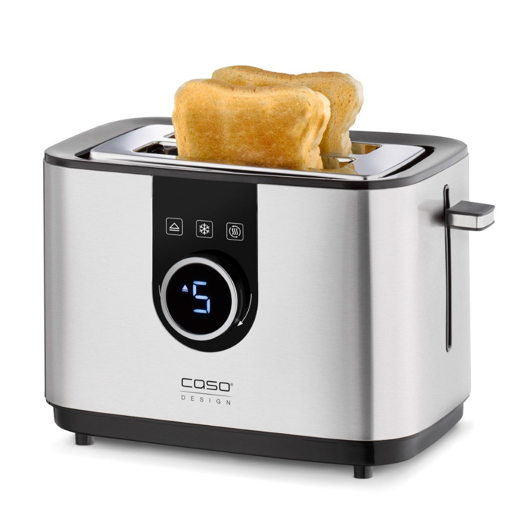 Caso Selection Toaster With Digital Screen, 2 Slices, Optimal toasting level setting with 7 levels, Easy handling due to touch control panel and rotary knob.  Caso Design Product