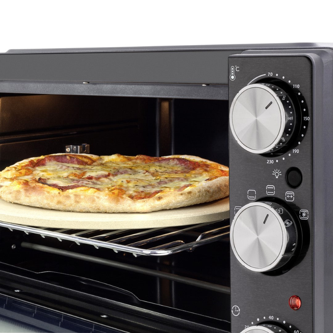 Caso Classic Oven, 26 Liter , 5 functions: Top and bottom heat, bottom heat, top heat, convection, and grill and revolving spit, 4 levels of insertions, Black. Caso Design Product