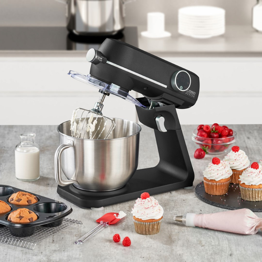 Caso Mixer, 6 Liter Stainless Steel Bowl, 1800W, Black, 10 Speed, Touch Control. Caso Design Product
