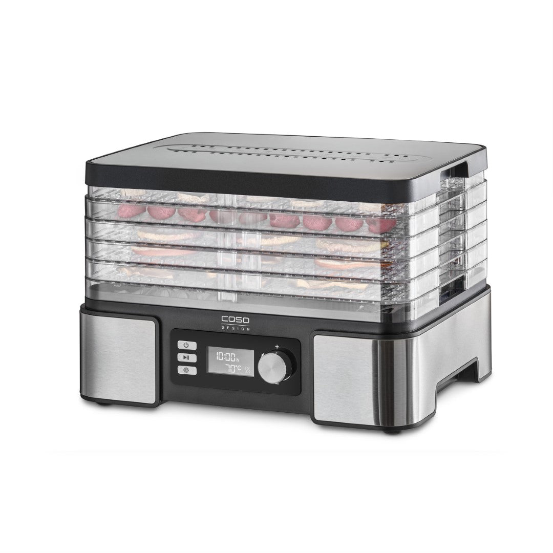 Caso Food Dehydrator , Temperature adjustable from 30 °C to 70 °C (in 5 °C increments), For drying and preserving of fruit, vegetables, herbs, mushrooms, meat, nuts, grains, seeds. Caso Design Product