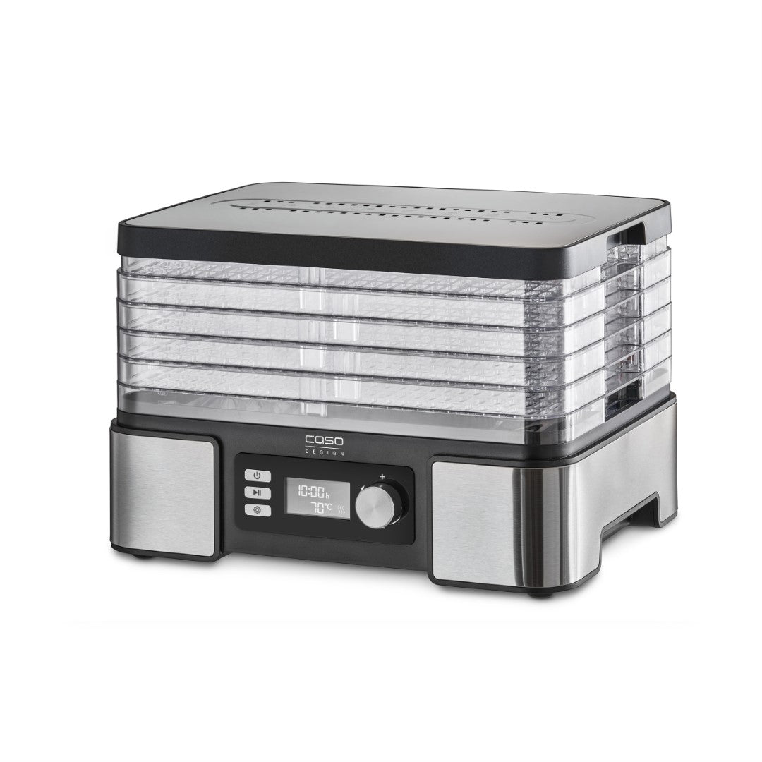 Caso Food Dehydrator , Temperature adjustable from 30 °C to 70 °C (in 5 °C increments), For drying and preserving of fruit, vegetables, herbs, mushrooms, meat, nuts, grains, seeds. Caso Design Product