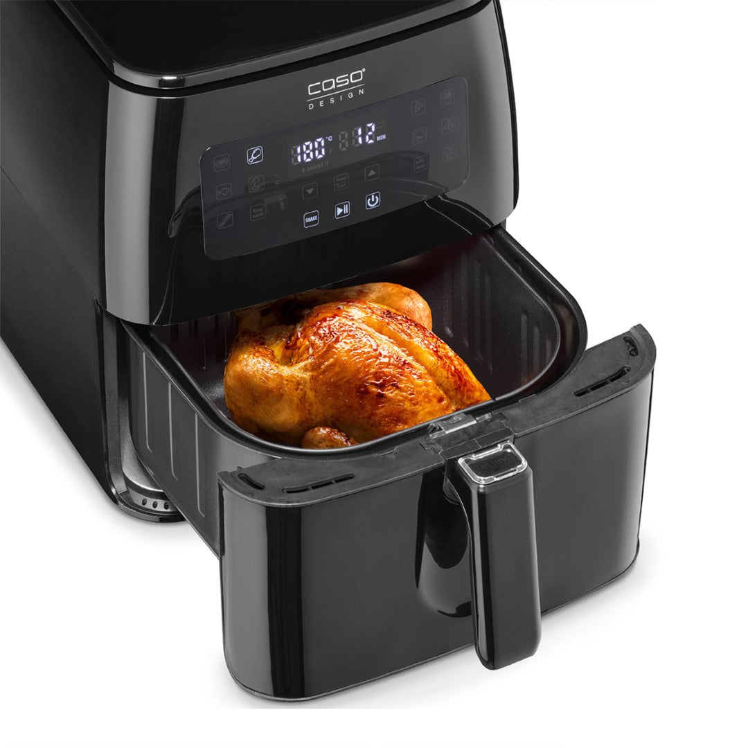 Caso Air Fryer Xlarge, 1700W, 6.4 Liter, Extra Large Basket Volume: 7L, Steamer & AirFryer, 3 in 1 Hot Air Fryer, 10 Preset Programs , Black. Caso Design Product
