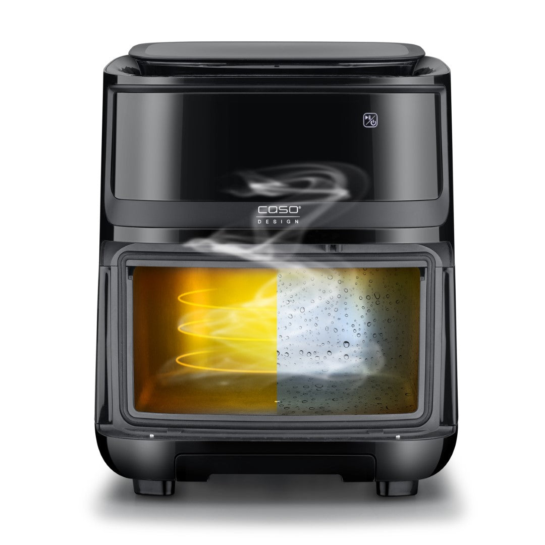 Caso Air Fryer Xlarge With Window & Steamer, 1700W, 7 Liter Capacity, Touch Control, Removable Frying Basket, Dishwasher Safe, 12 Automatic Programs , Black . Caso Design Product