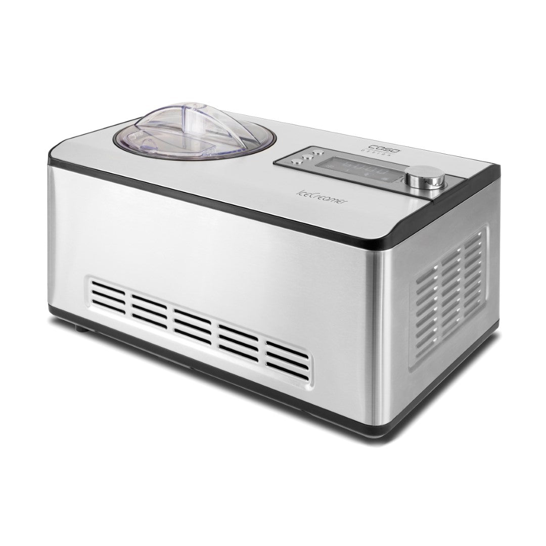 Caso Ice Cream And Yogurt Maker With Compressor Technology, no pre-refrigeration required, 4 Programs, Produces up to 2 liters of ice cream, sorbet or yougurt. Caso Design Product