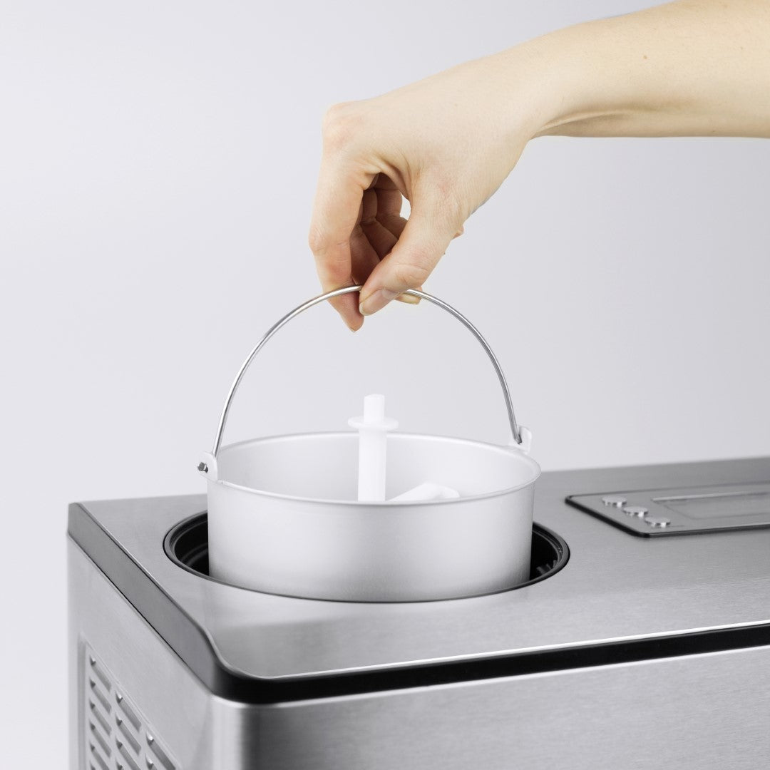 Caso Ice Cream And Yogurt Maker With Compressor Technology, no pre-refrigeration required, 4 Programs, Produces up to 2 liters of ice cream, sorbet or yougurt. Caso Design Product