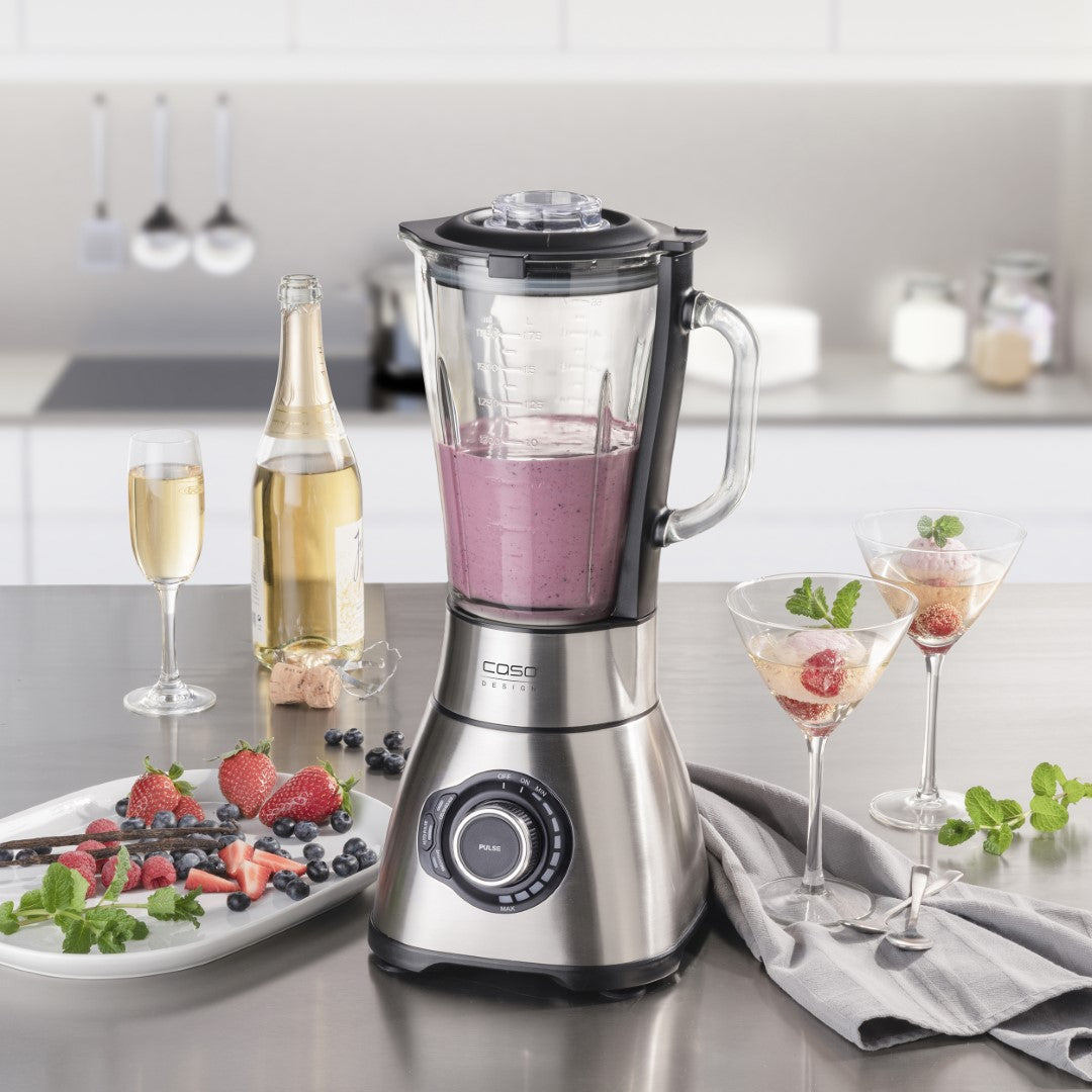 Caso Blender Set With Accessories: Drinking Bottle and Chopper , 1800W, Large Mixing Container 1.75L Stainless Steel Housing. Caso Design Product