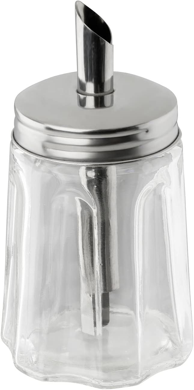 Fmprofessional Sugar Dispenser, Glass & S.S, 160 ml, Glossy