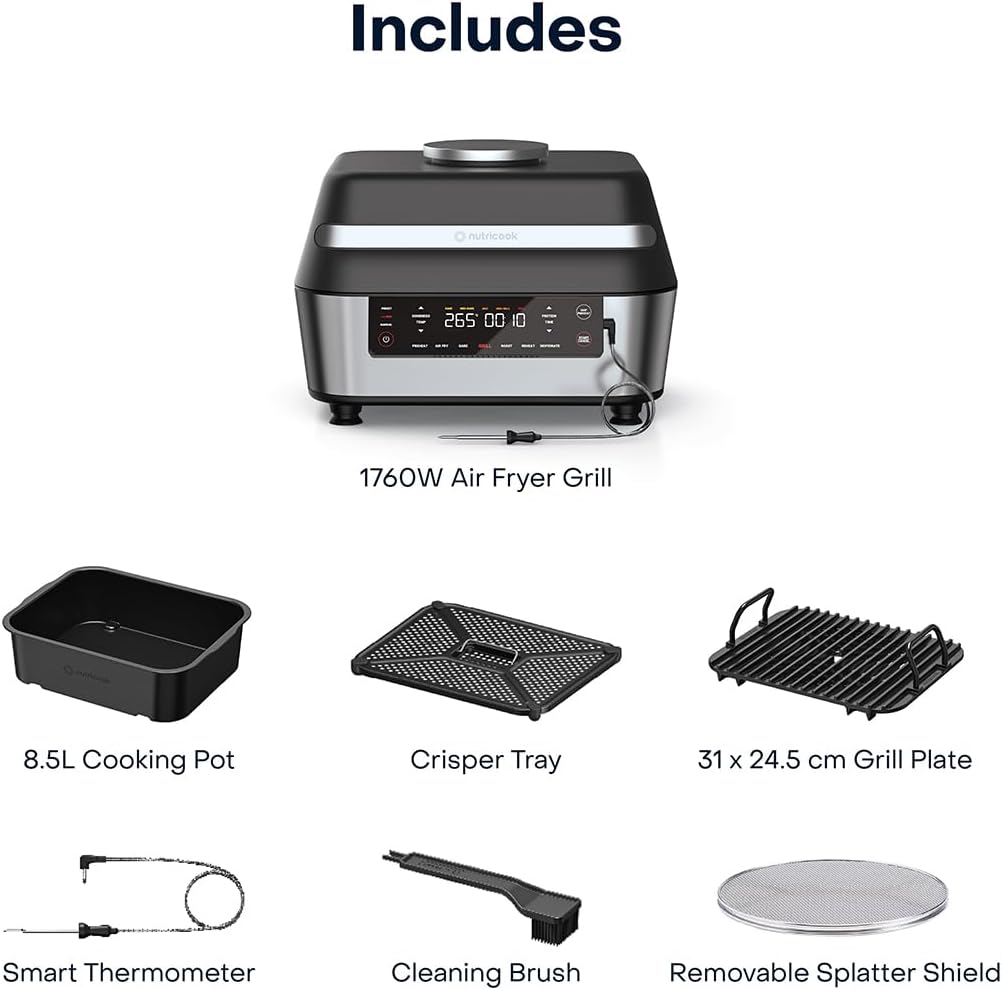 Smart Indoor Grill & Air Fryer XL 8.5L