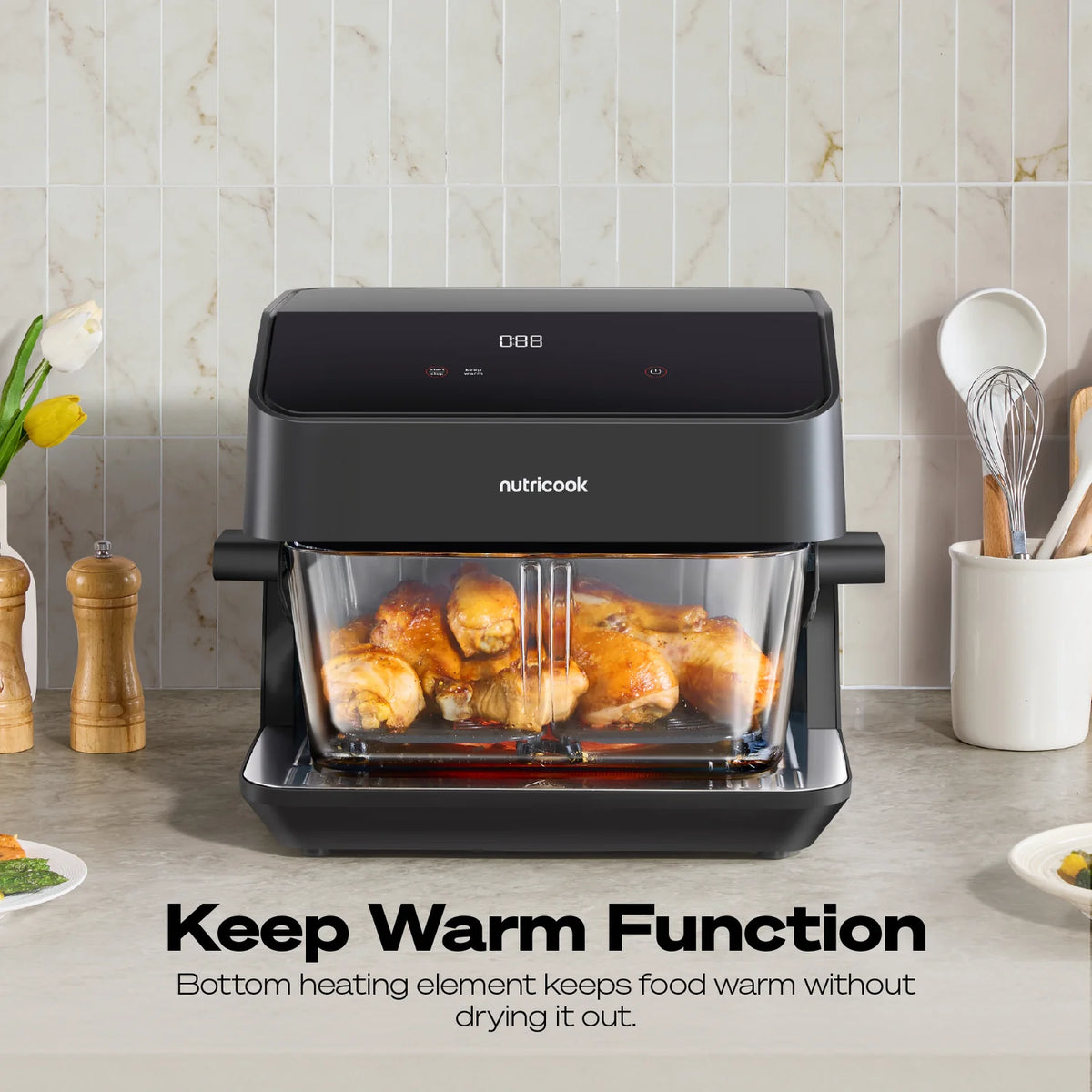Nutricook Nc-Afh510 Healthi Flex Glass Air Fryer 7.6l