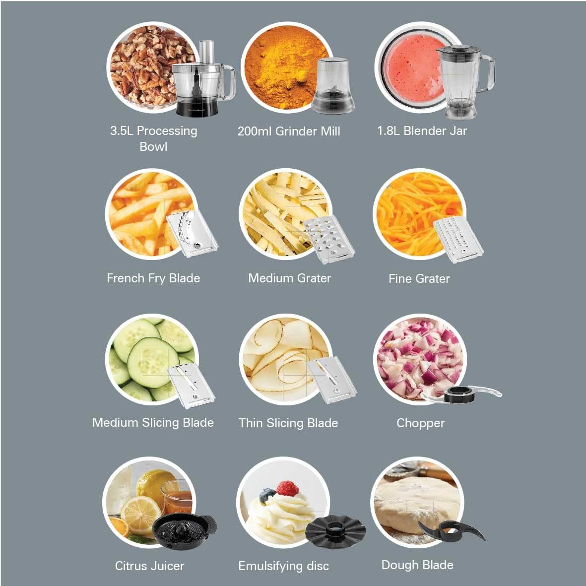 Hamilton Beach 11 in 1 Food Processor 1000W