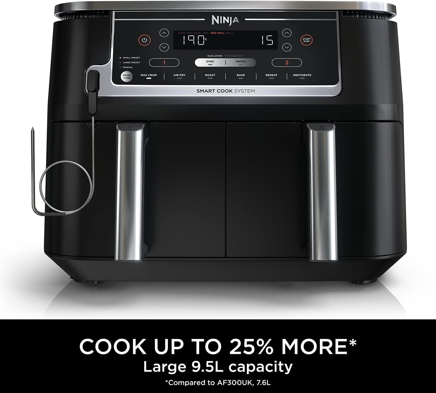 Ninja Air Fryer Free Standing Black 9.5L