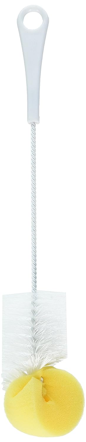 Fackelmann Bottle Brush, Nylon/Foam, 37 cm, White/Yellow