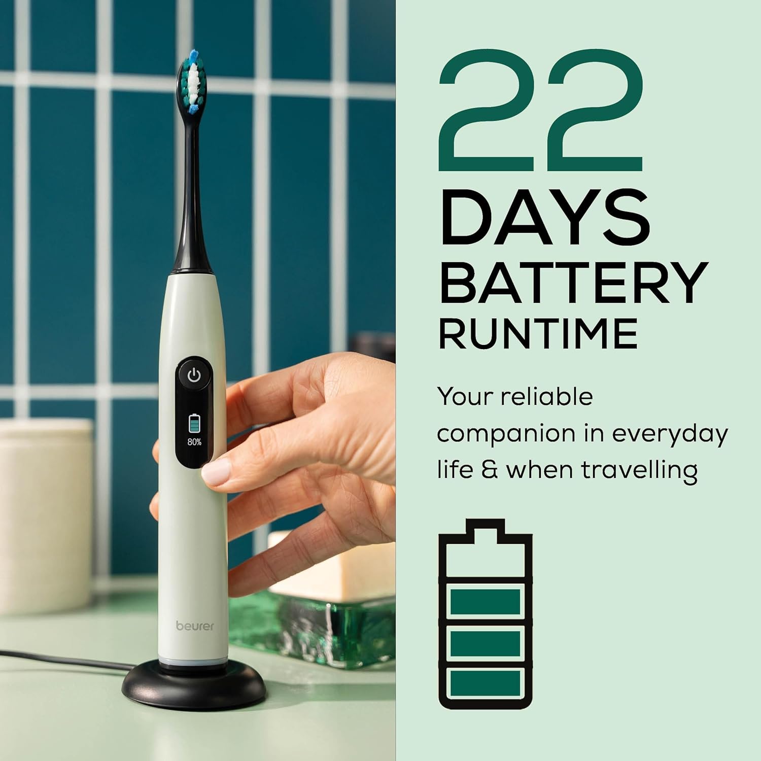 Beurer Electronic Sonic Toothbrush Peppermint