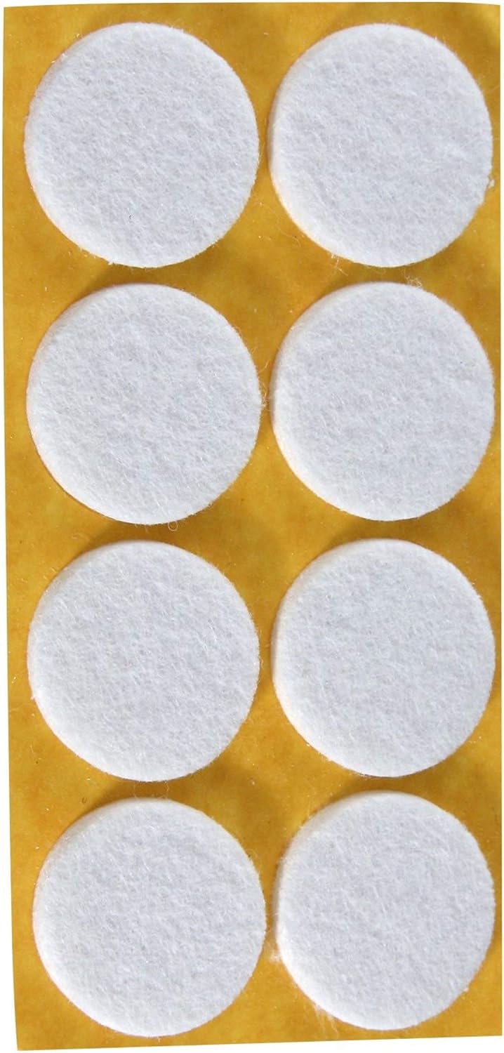 Fackelmann Felt Pads, Ø28 mm, White (Set Of 8)