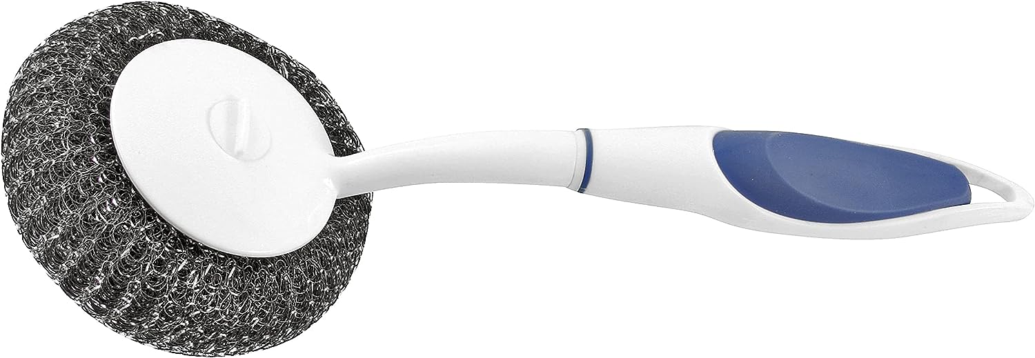 Fackelmann Scouring Brush, S.S & PP, 260X100X40 mm, White/Blue