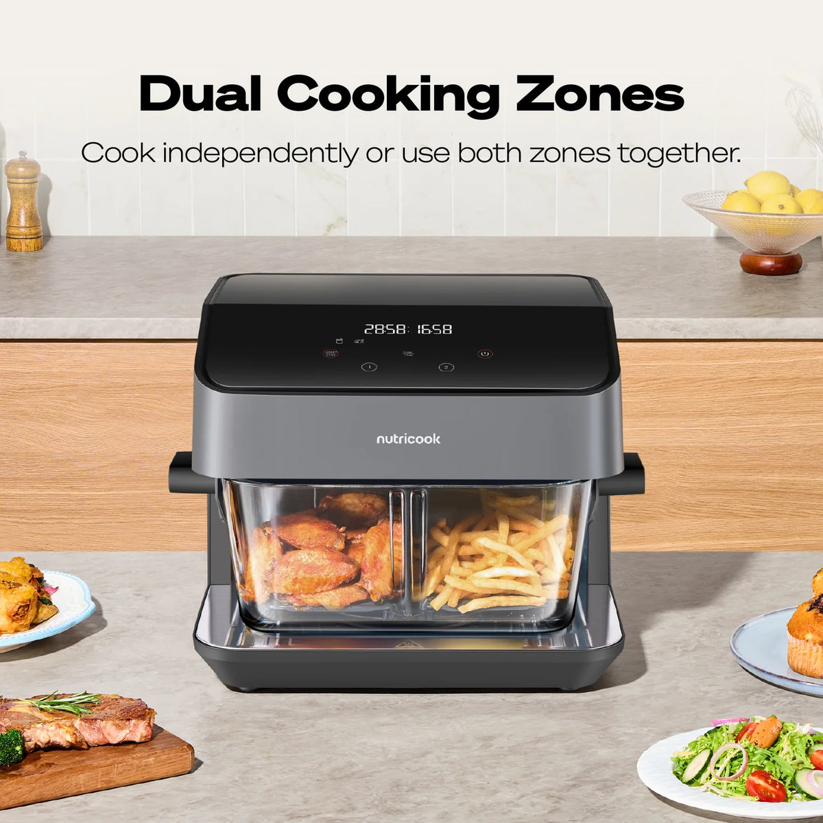 Nutricook Nc-Afh510 Healthi Flex Glass Air Fryer 7.6l