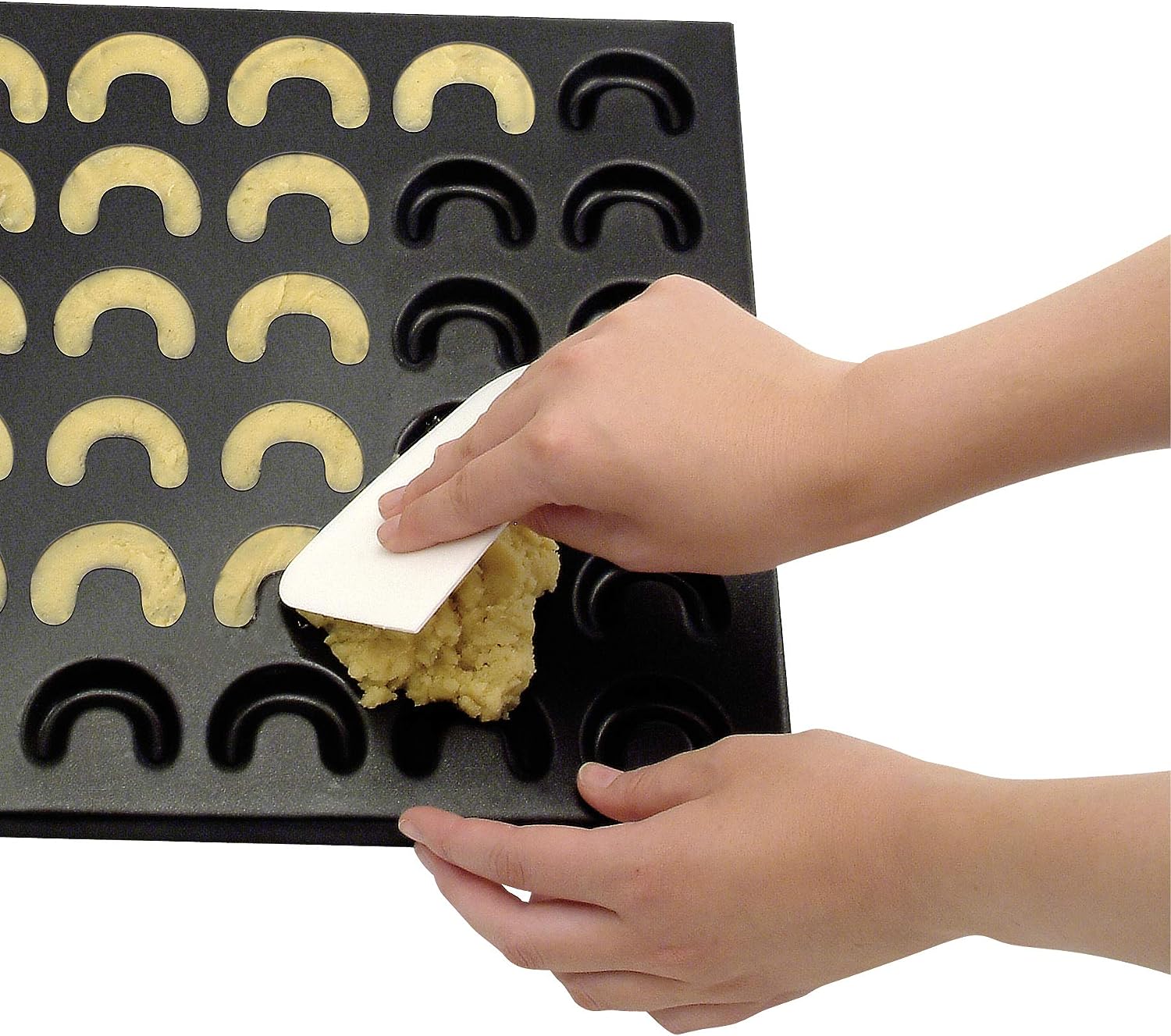 Zenker "Sparkling Christmas" Vanilla Crescent Baking Tray, For 30 Cookies, Black