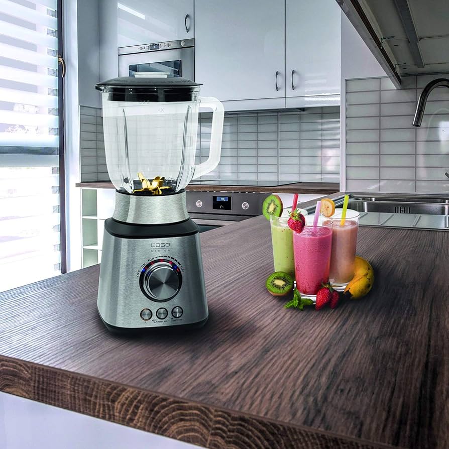 Caso Blender With Glass Jug, 1000W, 8-fold titanium coated knifes, Pulse Function, Easy Cleaning , Overheating protection and double safety lock. Caso Design Product