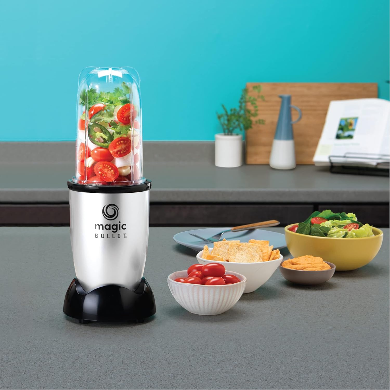 Nutribullet Magic Bullet 400W 9-Piece Set High-Speed Blender & Food Processor System- Silver