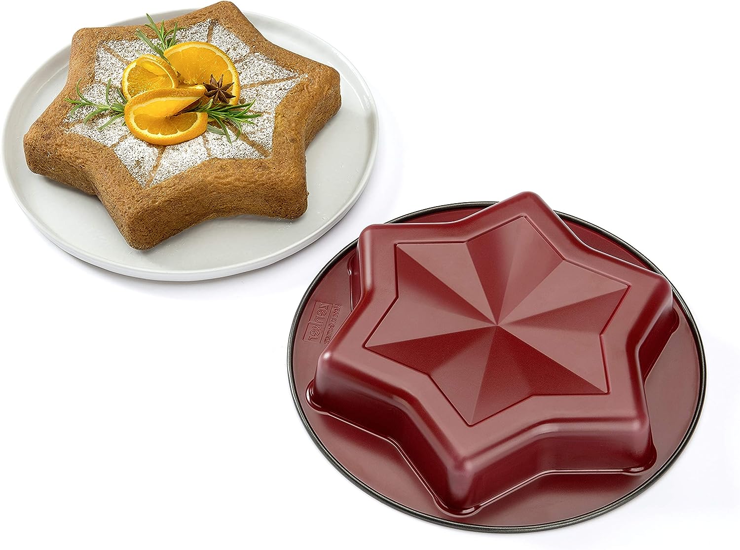 Zenker "Sparkling Christmas" Star Baking Mould, Red/Black