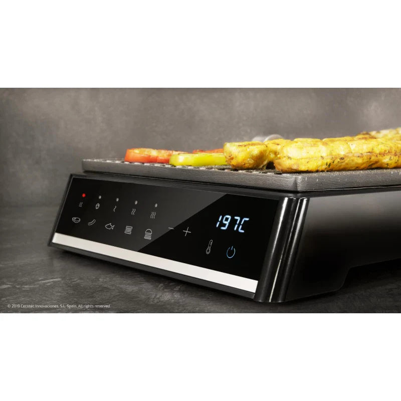 Cecotec Rock’Ngrill Smart Electric Grill, 2000 W Power, Smart 180° Opening, Removable Non-Stick RockStone