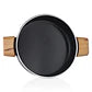 FALEZ AURIS CRYSTAL 4 MM 26 CM SHALLOW CASSEROLE (black color, wooden effect accesories, silicone glass lid)