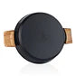 FALEZ AURIS CRYSTAL 4 MM 26 CM SHALLOW CASSEROLE (black color, wooden effect accesories, silicone glass lid)