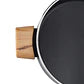 FALEZ AURIS CRYSTAL 4 MM 26 CM SHALLOW CASSEROLE (black color, wooden effect accesories, silicone glass lid)