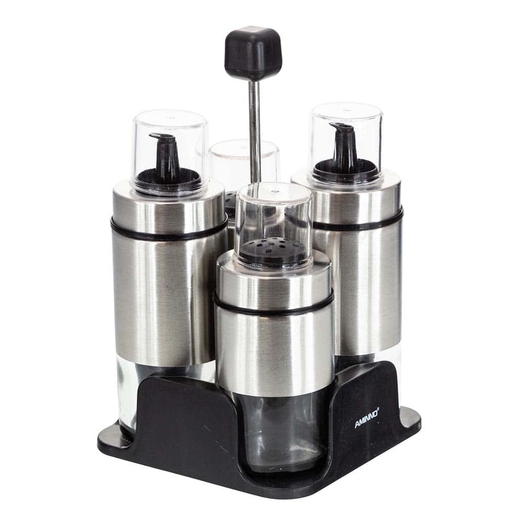 YU Stainless Steel Condiment Bottles (Set of 4)