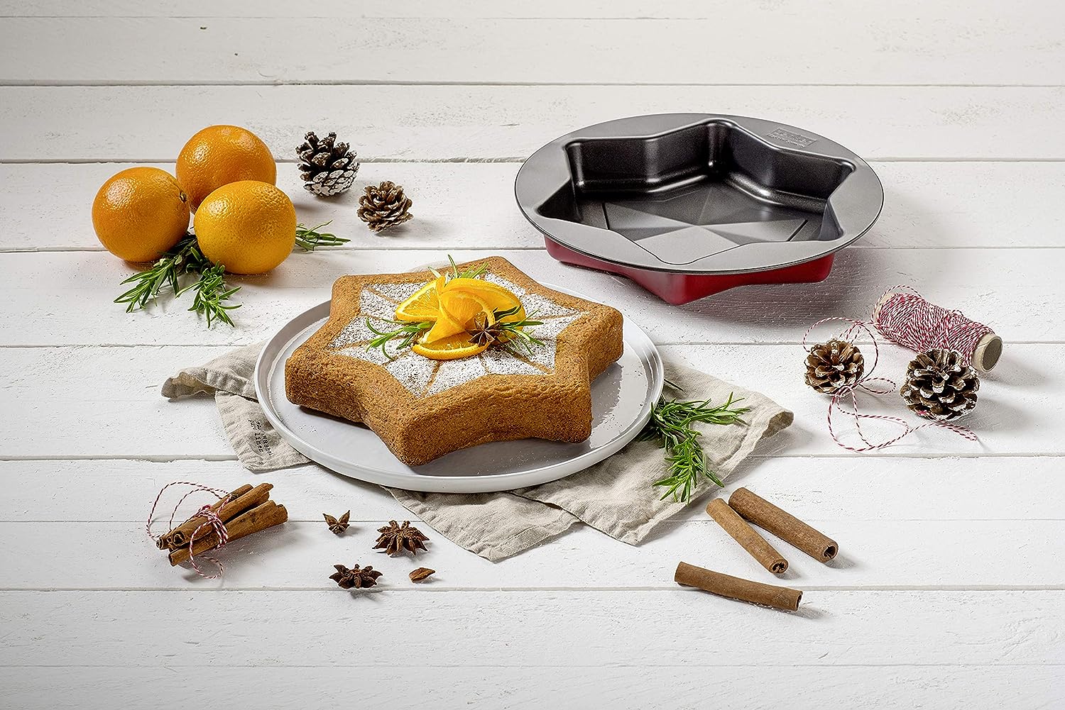 Zenker "Sparkling Christmas" Star Baking Mould, Red/Black